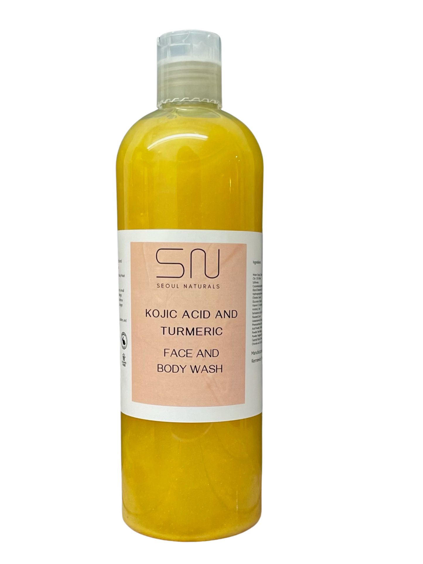 Kojic Acid and Turmeric Face and Body Wash, Brightening, Revitalizing, Hydrating, Natural, K Beauty