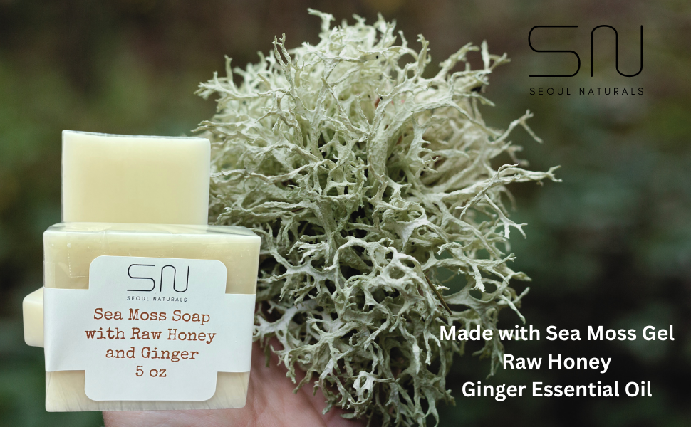 Sea Moss Soap with Raw Honey and Ginger, K Beauty, 5oz