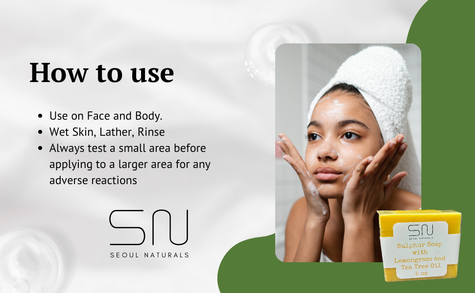 Sulfur Soap with Lemongrass and Tea Tree, K Beauty, 5oz