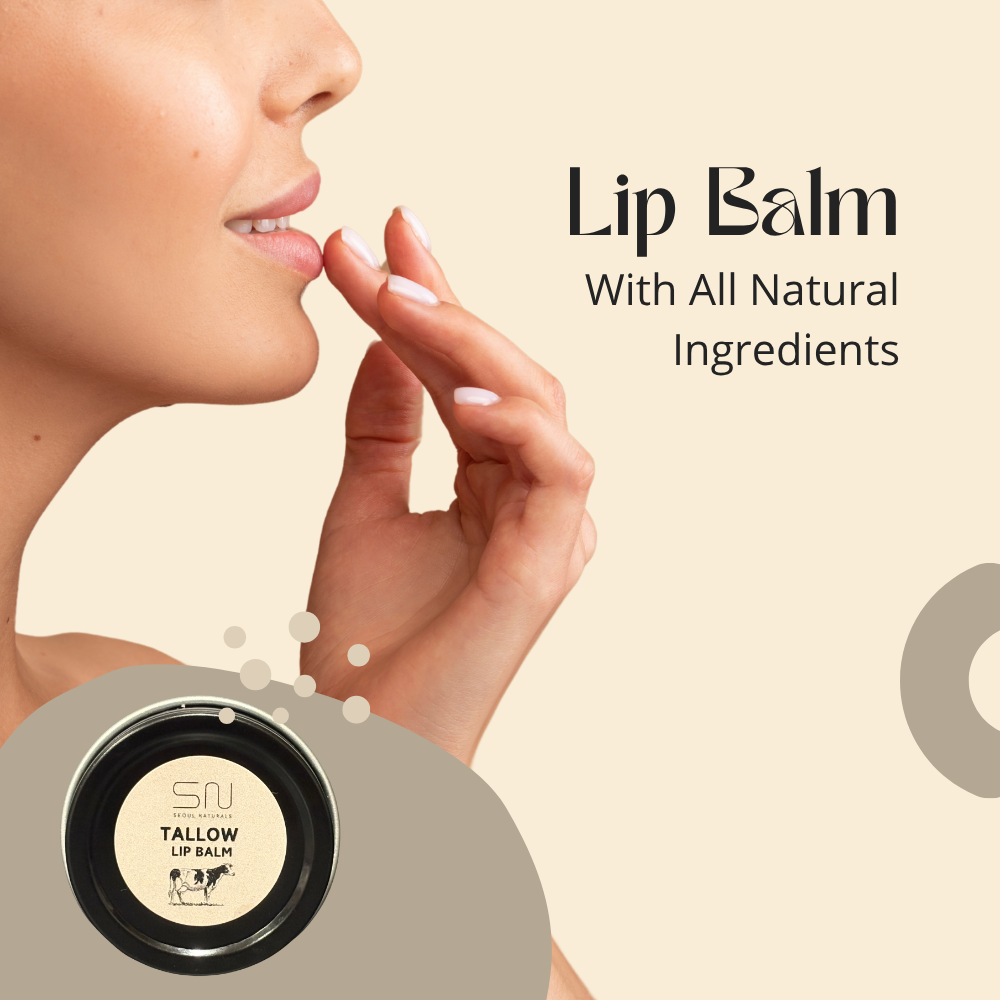 Seoul Naturals Tallow Lip Balm, Vanilla Scented, k beauty, 0.5 oz tin
