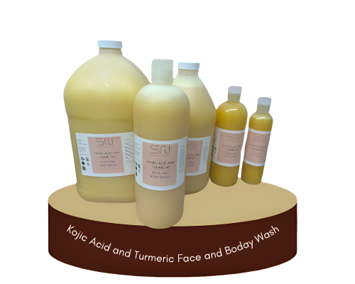 Kojic Acid and Turmeric Face and Body Wash, Brightening, Revitalizing, Hydrating, Natural, K Beauty