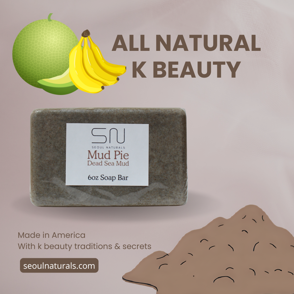 Seoul Naturals Mud Pie Dead Sea Mud Soap, Fruit Nectar Scented, k beauty, 6 oz
