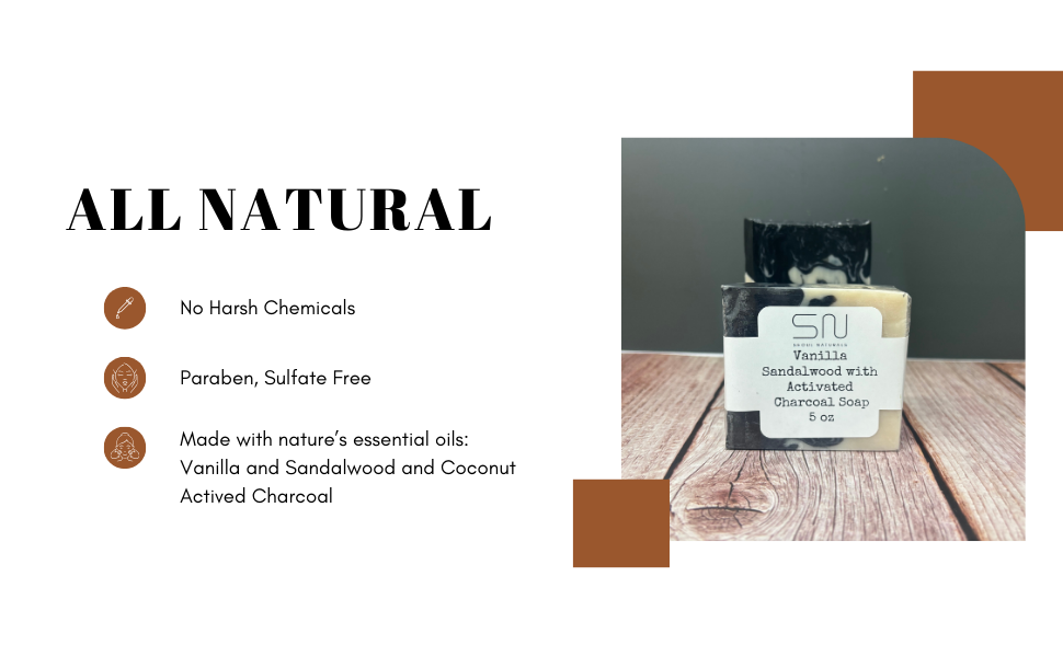 Vanilla Sandalwood with Activated Charcoal Soap, K Beauty, 5oz