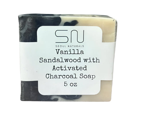 Vanilla Sandalwood with Activated Charcoal Soap, K Beauty, 5oz