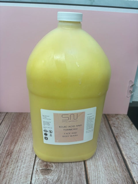 Kojic Acid and Turmeric Face and Body Wash, Brightening, Revitalizing, Hydrating, Natural, K Beauty