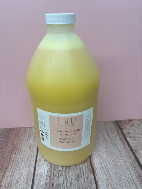 Kojic Acid and Turmeric Face and Body Wash, Brightening, Revitalizing, Hydrating, Natural, K Beauty