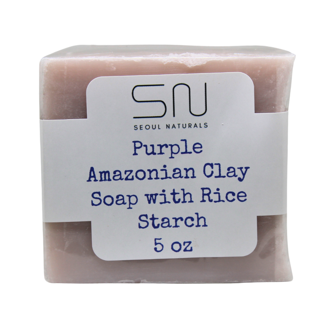 Purple Amazonian Clay Soap with Rice Starch, K Beauty, 5 oz