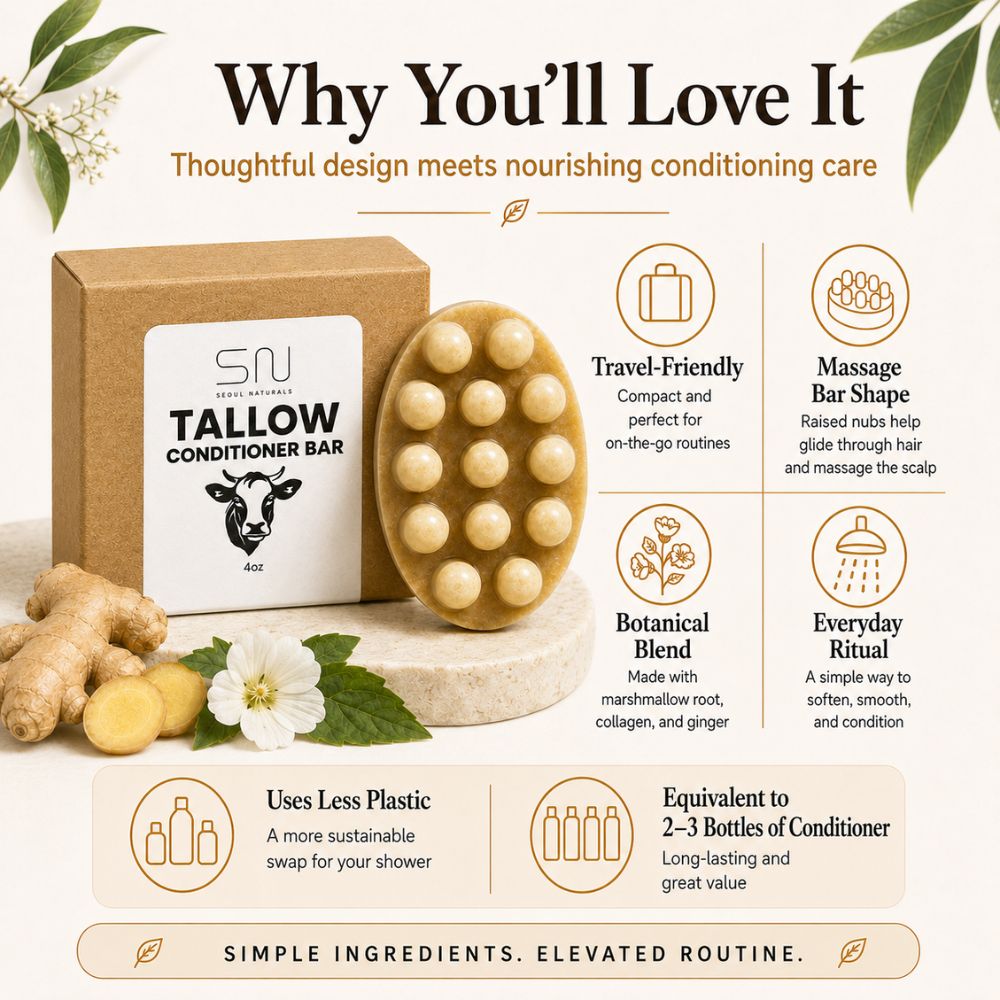 Tallow Conditioner Bar, 100% Natural, K Beauty, 5 oz