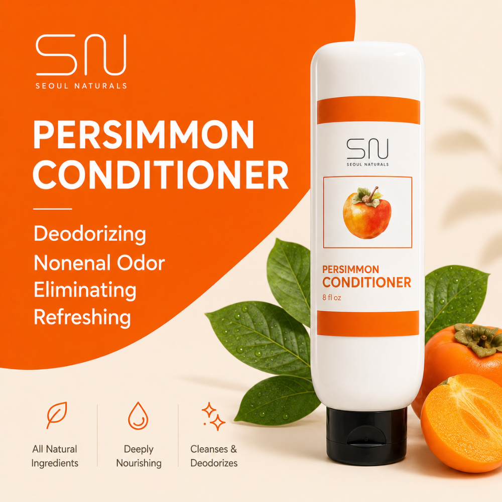 Seoul Naturals Persimmon Conditioner, Deodorizing and Nonenal Odor Eliminating, Deeply Nourishing, k beauty inspired, 8 fl oz