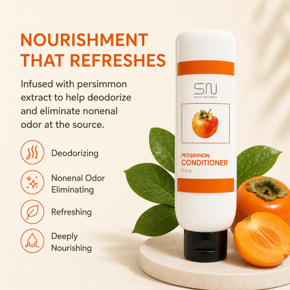 Seoul Naturals Persimmon Conditioner, Deodorizing and Nonenal Odor Eliminating, Deeply Nourishing, k beauty inspired, 8 fl oz