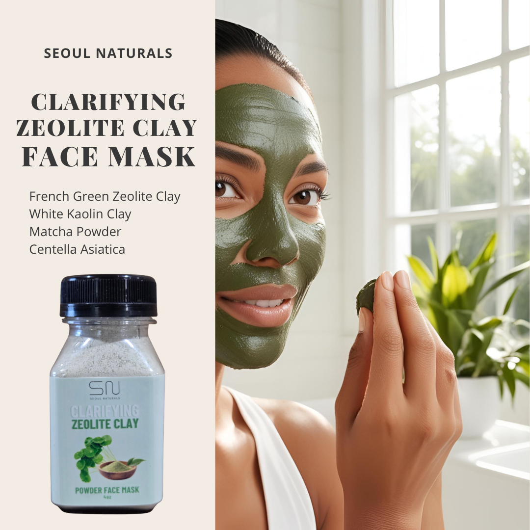 Seoul Naturals Zeolite Clay Face Mask Powder, 100% Natural Ingredients, K Beauty, 4fl oz
