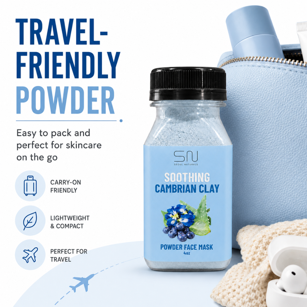 Seoul Naturals Cambrian Clay Face Mask Powder, 100% Natural Ingredients, k beauty, 4fl oz
