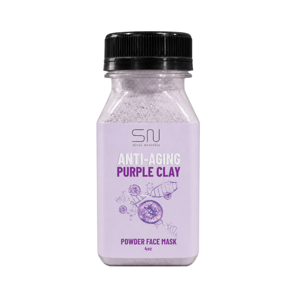 Seoul Naturals Purple Clay Face Mask Powder, 100% Natural Ingredients, K Beauty, 4fl oz