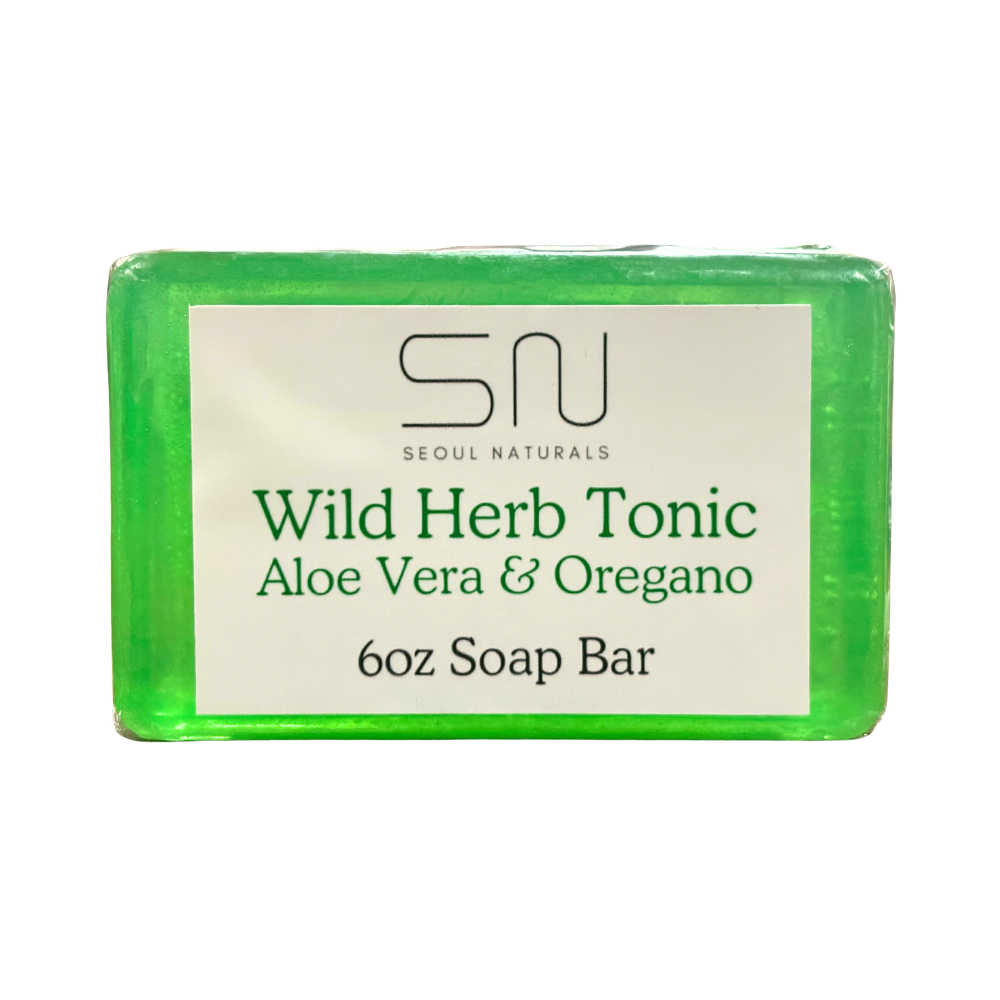 Seoul Naturals Wild Herb Tonic Aloe Vera with Oregano and Tea Tree Oil Soap, k beauty, 6 oz
