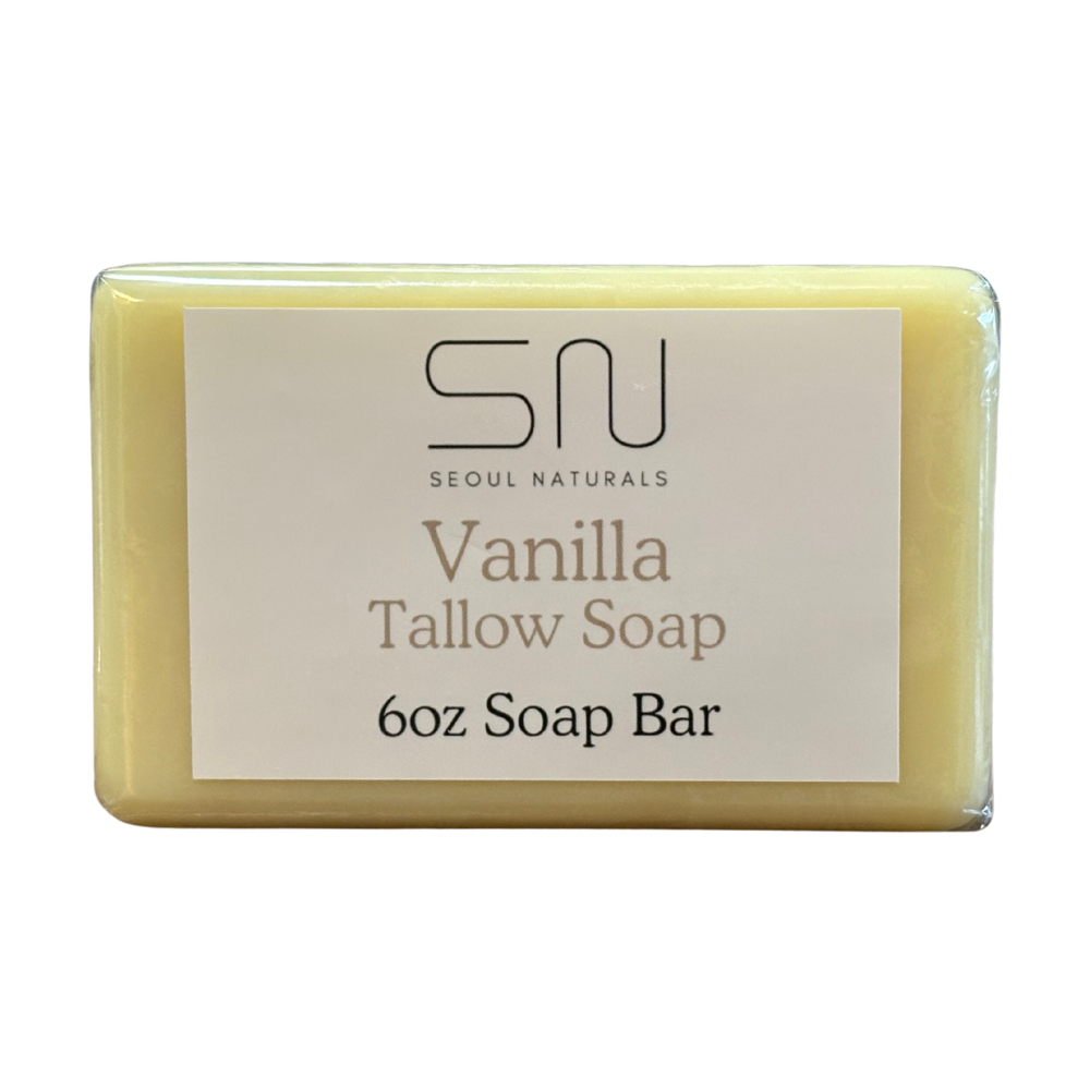 Seoul Naturals Vanilla Tallow Soap, Hydrating Cleanse, k beauty inspired, 6 oz