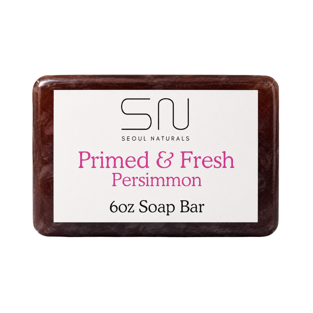 Seoul Naturals Primed & Fresh Persimmon Soap Bar, Green Tea Scented, Nonenal Odor Neutralizer, k beauty, 6 oz