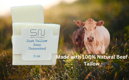 Just Tallow Unscented Soap, K Beauty, 5oz