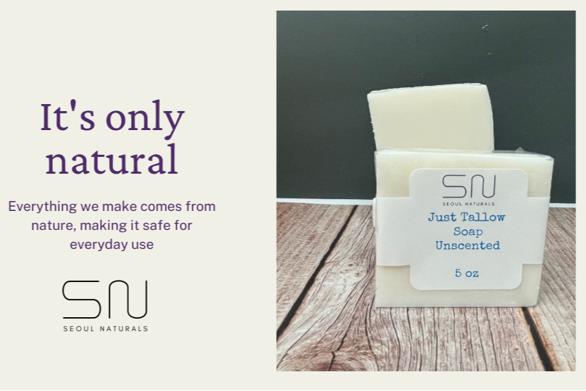 Just Tallow Unscented Soap, K Beauty, 5oz