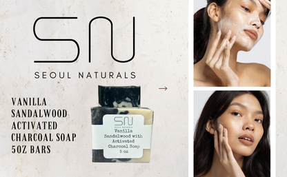 Vanilla Sandalwood with Activated Charcoal Soap, K Beauty, 5oz