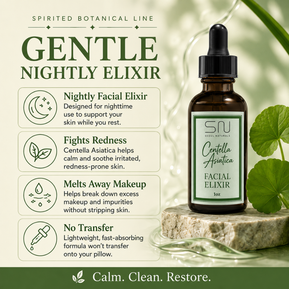 Seoul Naturals Facial Elixir with Centella Asiatica, K Beauty, 1 fl oz