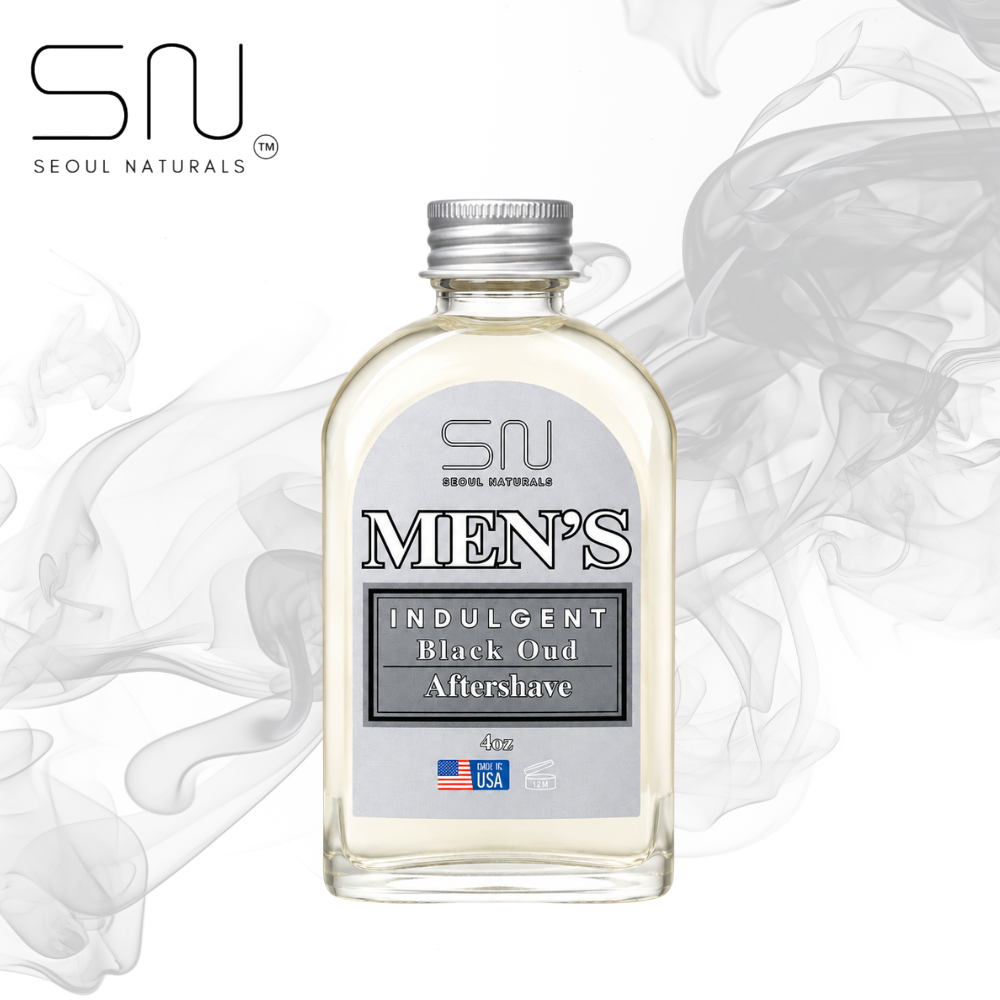 Seoul Naturals Men's Indulgent Black Oud Aftershave, alcohol free,k beauty, 4oz