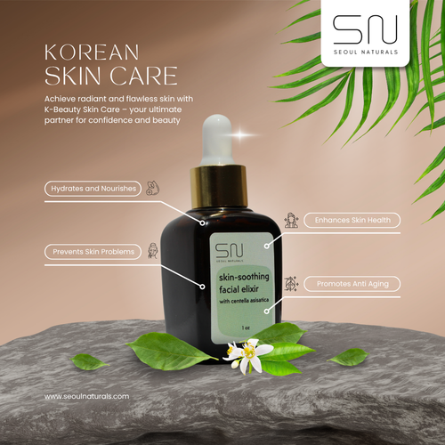 Seoul Naturals Facial Elixir with Centella Asiatica, K Beauty, 1 fl oz