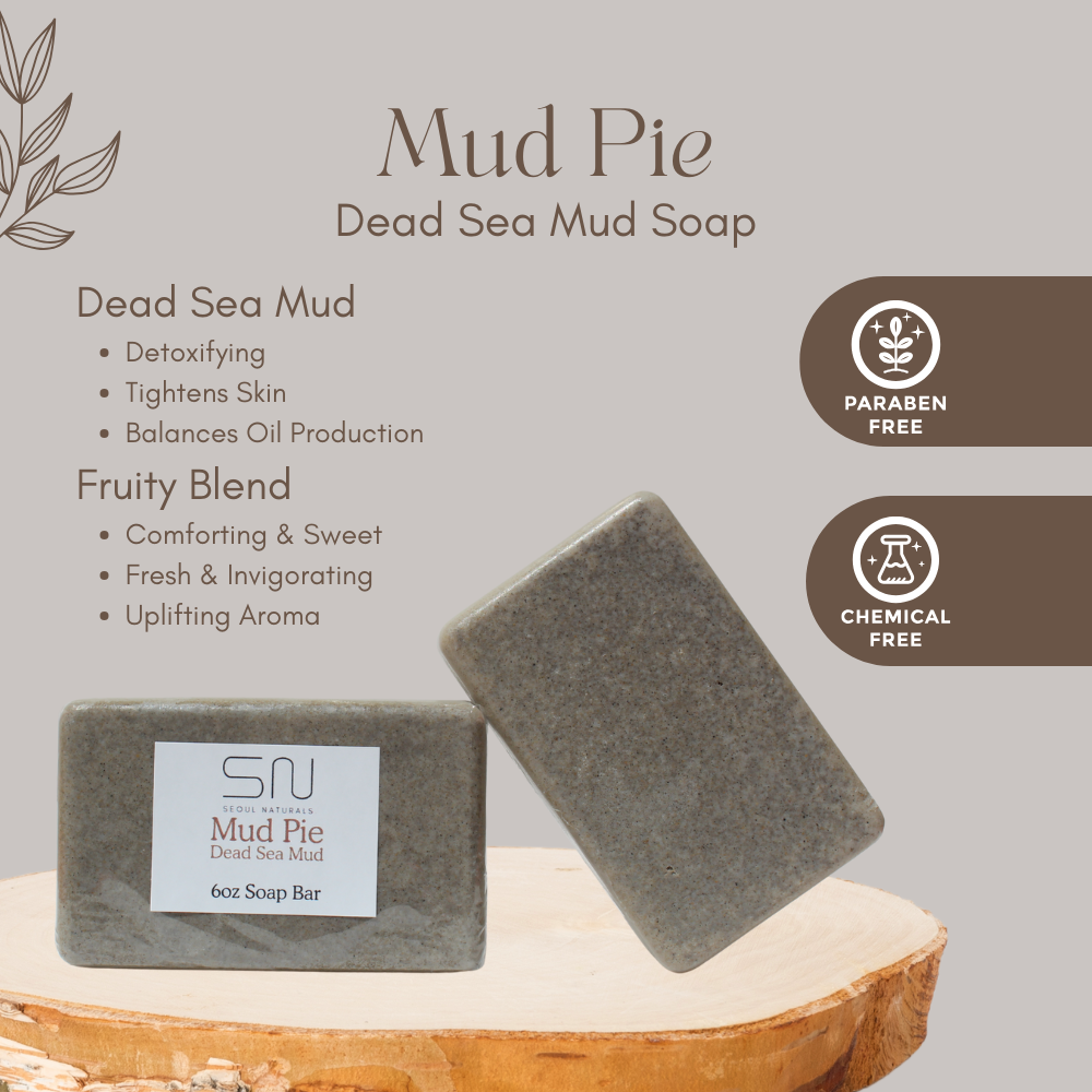 Seoul Naturals Mud Pie Dead Sea Mud Soap, Fruit Nectar Scented, k beauty, 6 oz