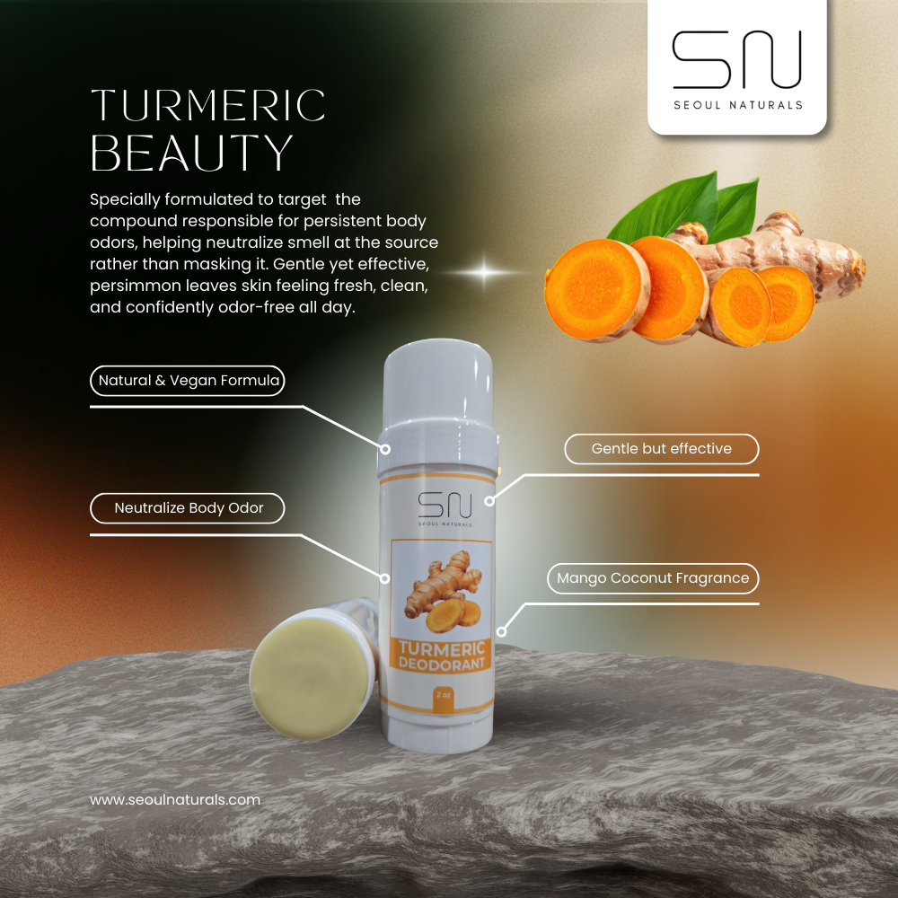 Seoul Naturals Turmeric Deodorant and Lotion Stick, lemon scented, k beauty, 2 oz