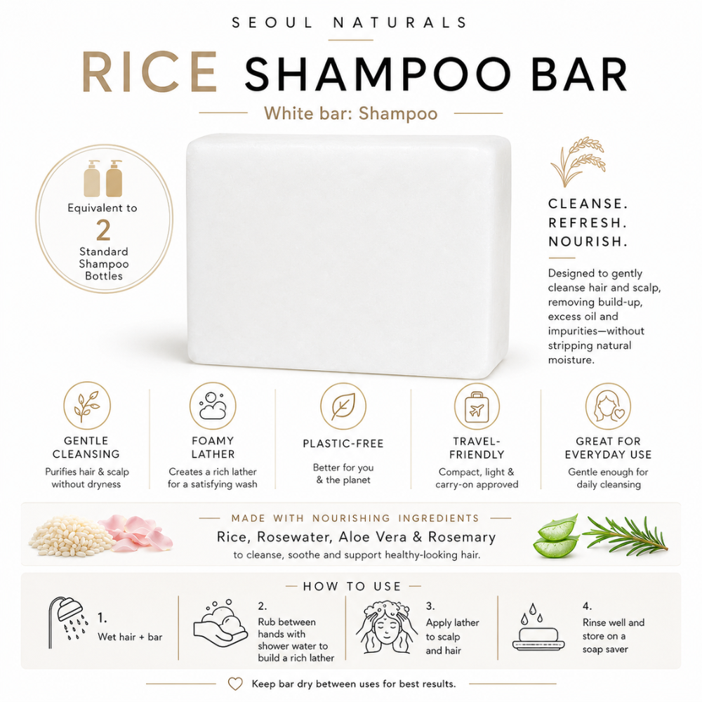 Seoul Naturals Rice Shampoo and Conditioner Set, Solid Shampoo & Conditioner Bar, Wooden Soap Saver Included Active Listed on May 28, 2026