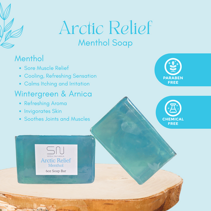 Seoul Naturals Arctic Relief Menthol Soap with Wintergreen and Arnica Oil, k beauty, 6 oz