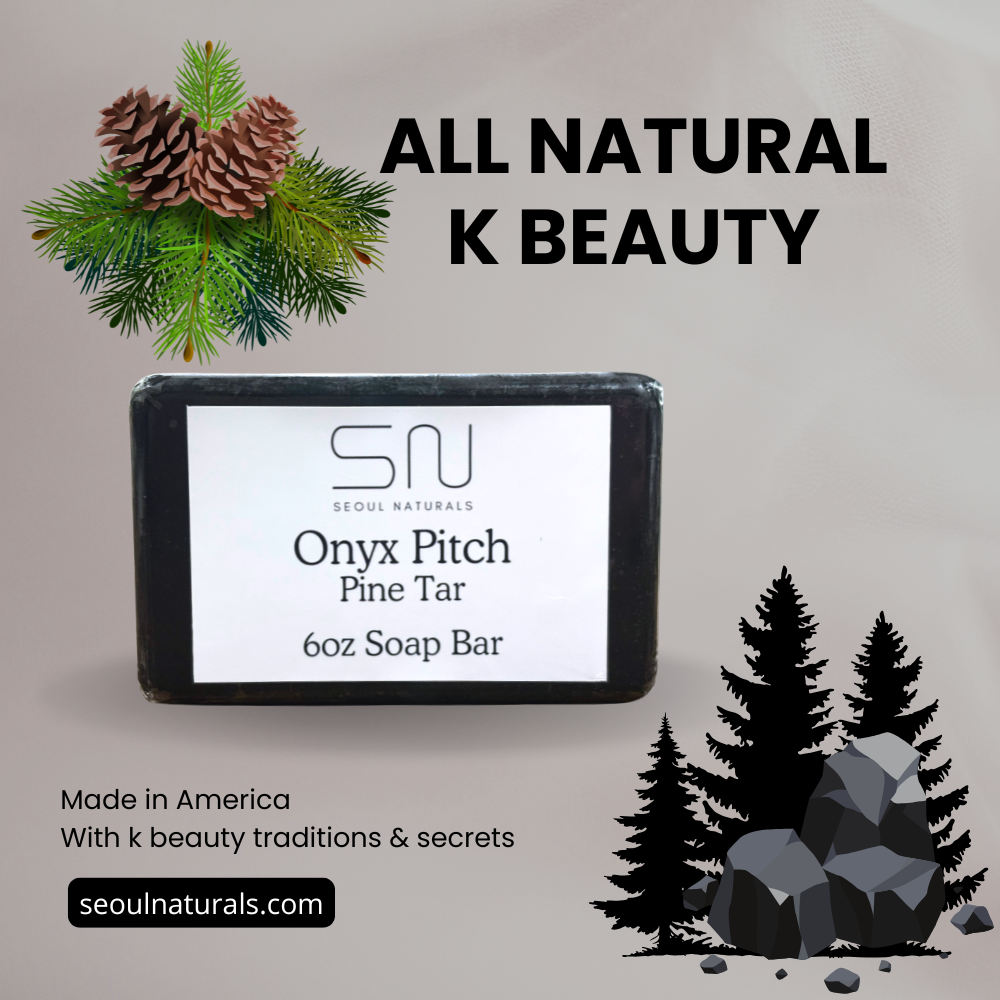 Seoul Naturals Onyx Pitch Pine Tar & Charcoal Soap, K Beauty, 6 oz