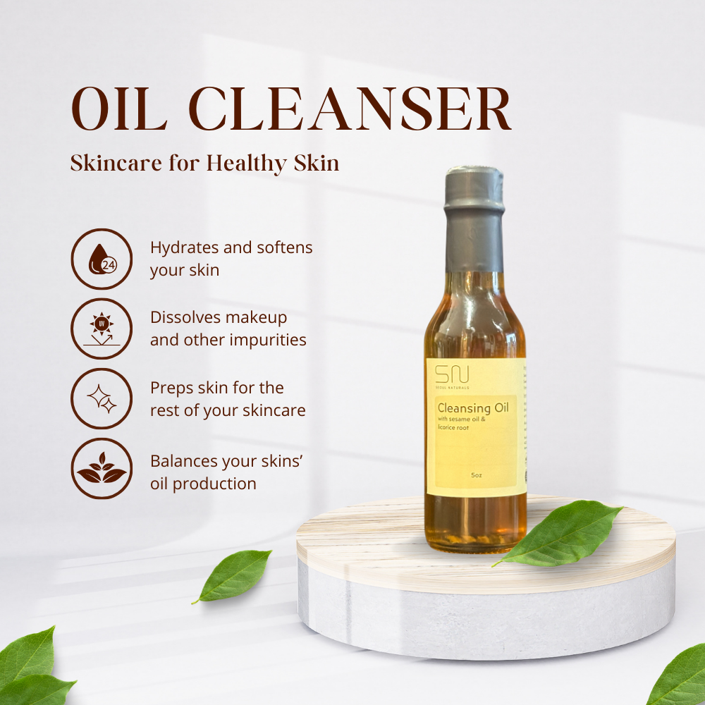 Seoul Naturals Sesame & Licorice Root Cleansing Oil - Lightweight K Beauty Oil Cleanser - 5fl oz