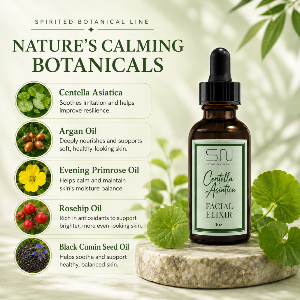 Seoul Naturals Facial Elixir with Centella Asiatica, K Beauty, 1 fl oz