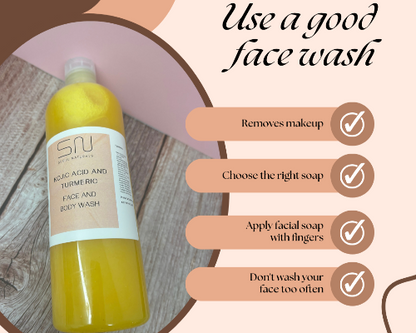 Kojic Acid and Turmeric Face and Body Wash, Brightening, Revitalizing, Hydrating, Natural, K Beauty