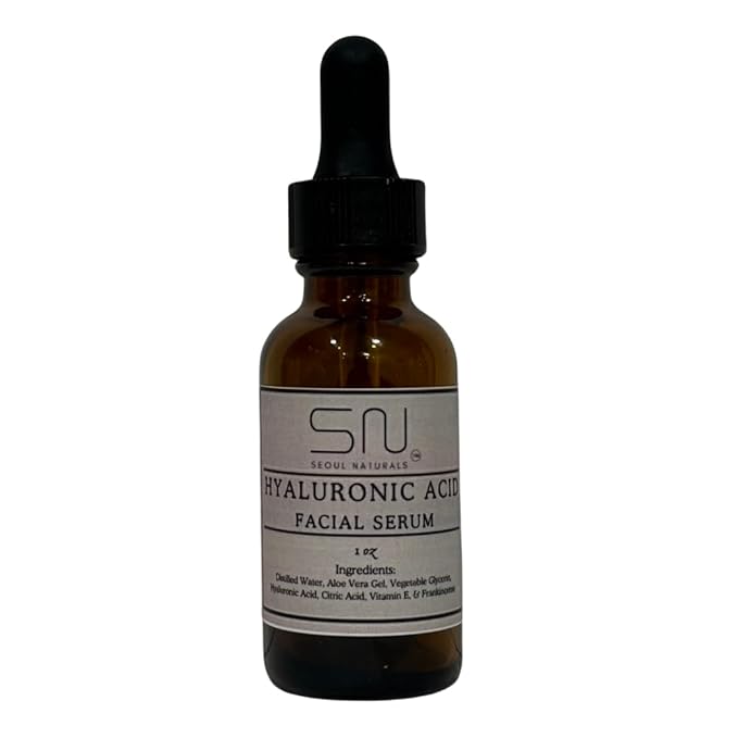 Seoul Naturals Hyaluronic Acid Facial Serum with Aloe Vera and Vitamin E, K Beauty, 1 oz