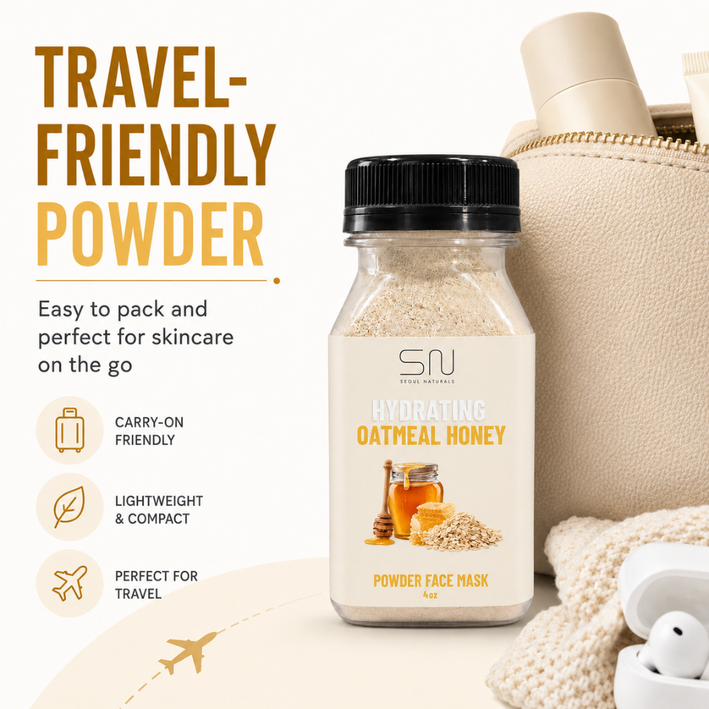 Seoul Naturals Oatmeal Honey Face Mask Powder, 100% Natural Ingredients, K Beauty, 4fl oz
