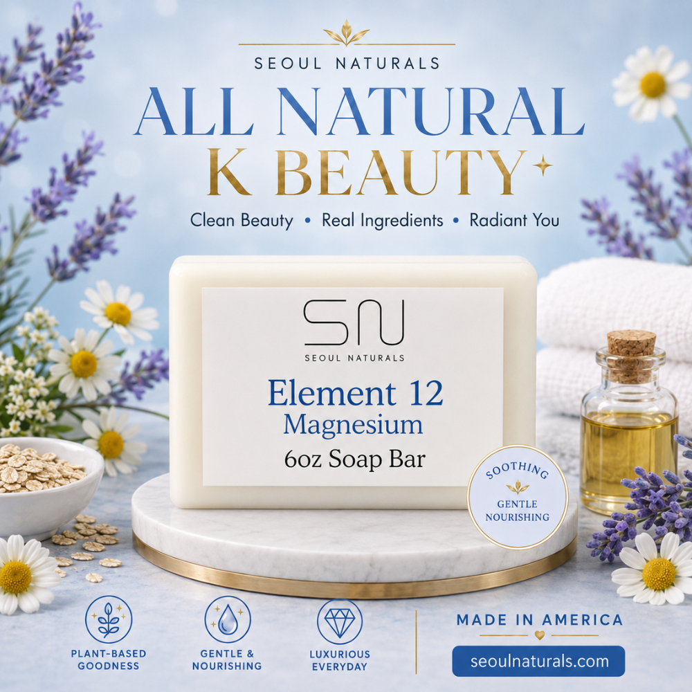 Seoul Naturals Element 12 Magnesium Soap with Lavender and Chamomile, k beauty, 6 oz