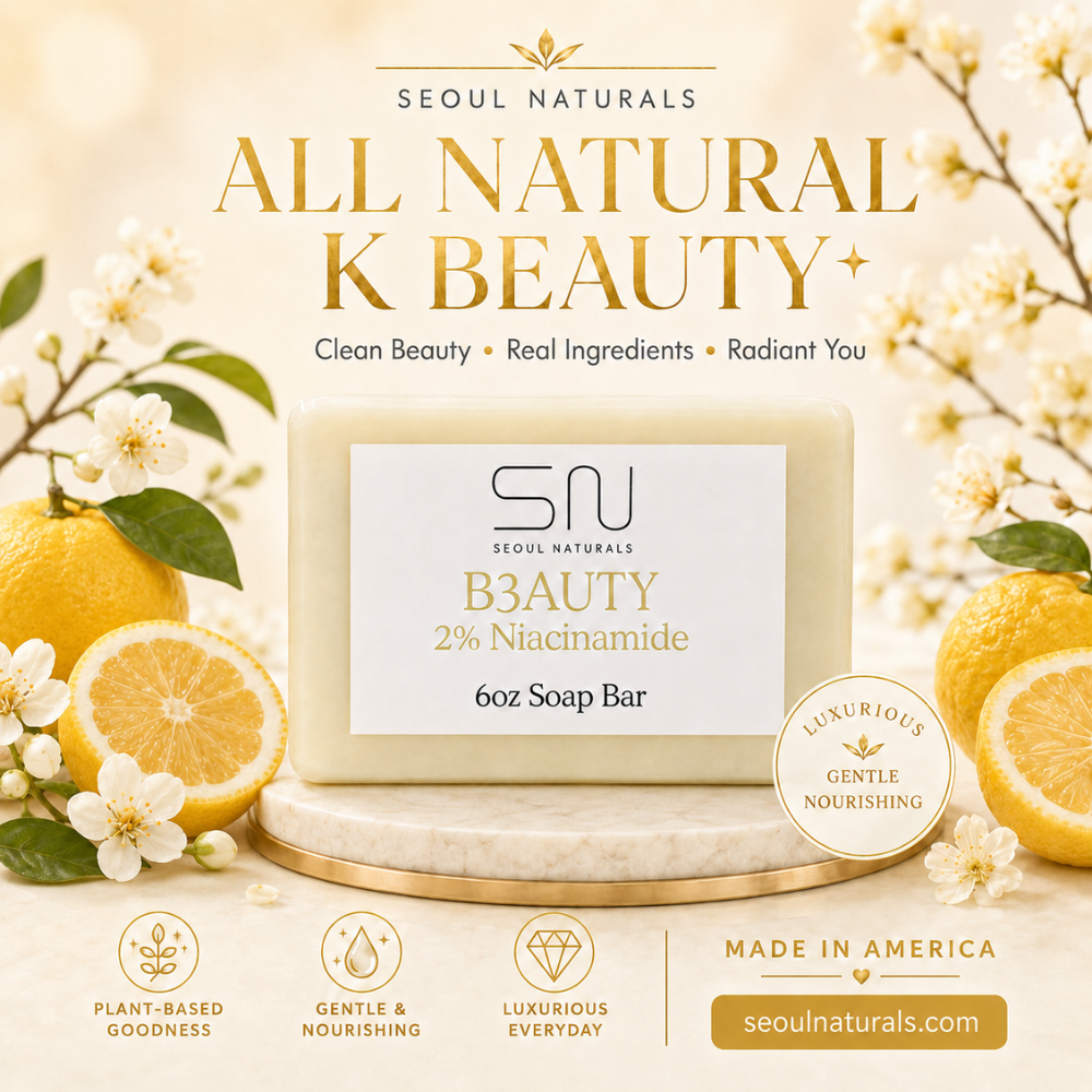Seoul Naturals B3AUTY 2% Niacinamide Soap with Yuzu, k beauty, 6 oz