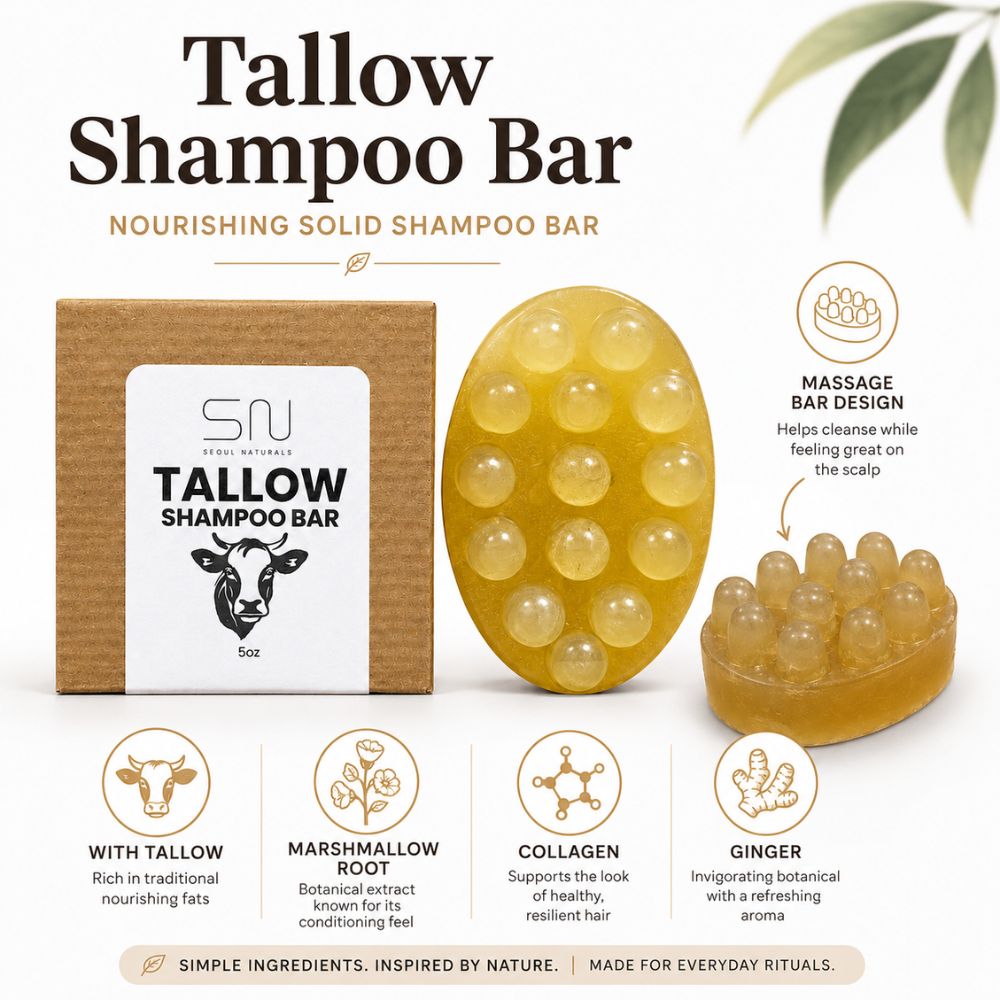 Tallow Shampoo Bar, 100% Natural, K Beauty, 5 oz