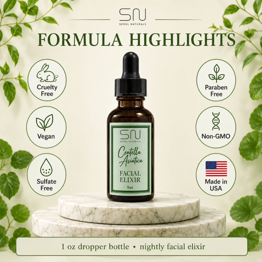 Seoul Naturals Facial Elixir with Centella Asiatica, K Beauty, 1 fl oz