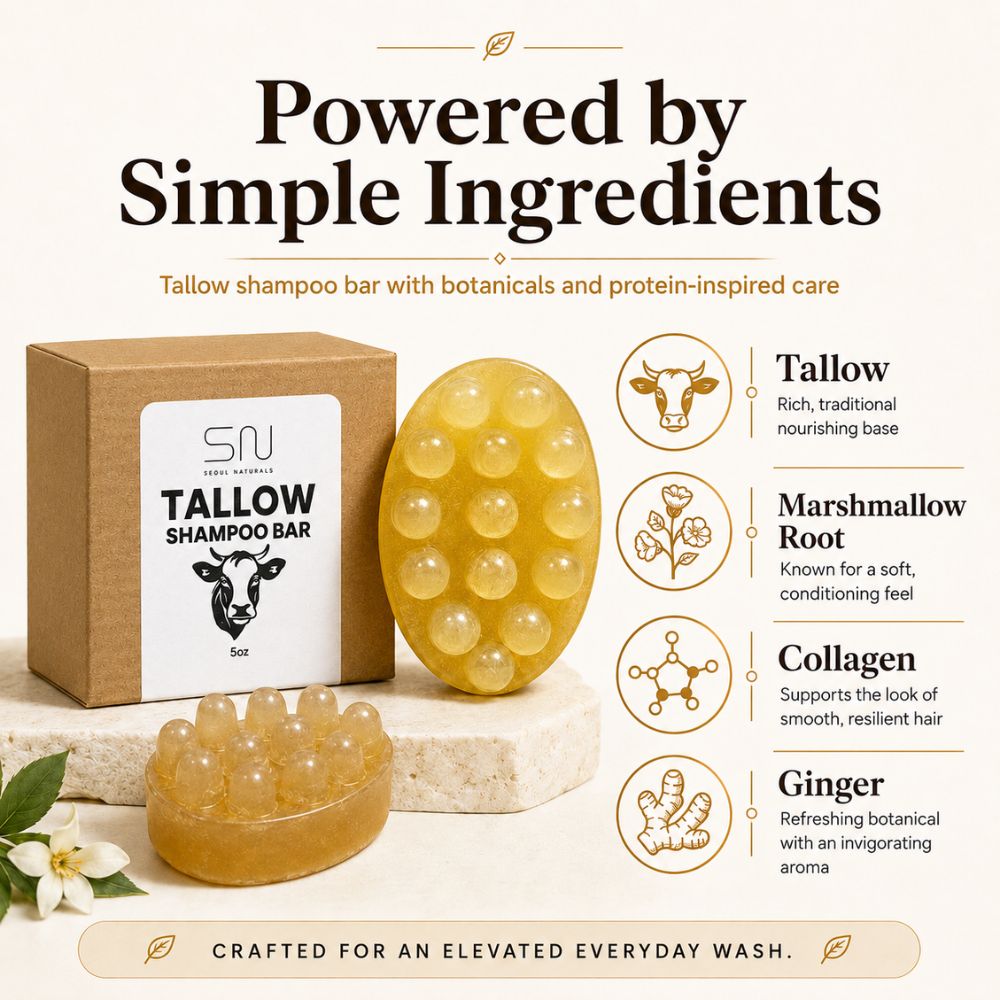 Tallow Shampoo Bar, 100% Natural, K Beauty, 5 oz