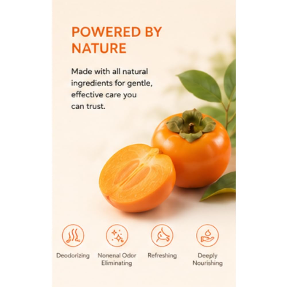 Seoul Naturals Persimmon Conditioner, Deodorizing and Nonenal Odor Eliminating, Deeply Nourishing, k beauty inspired, 8 fl oz