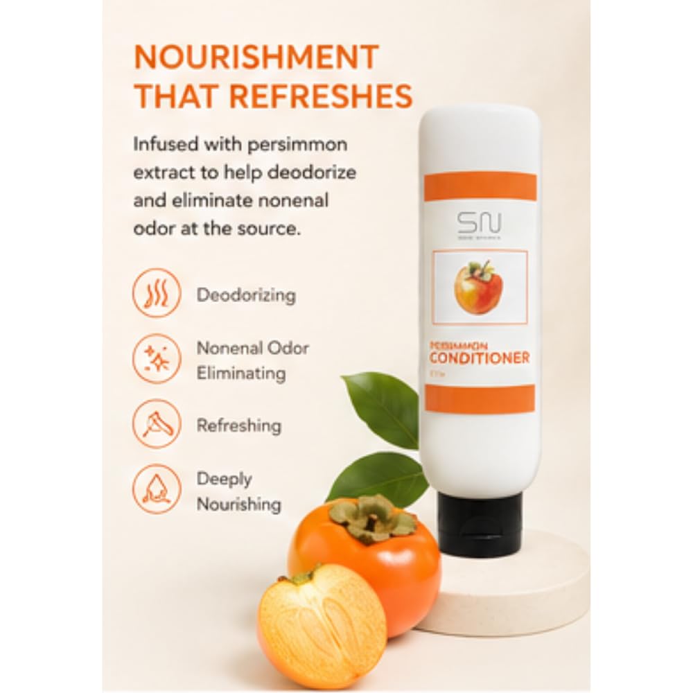 Seoul Naturals Persimmon Conditioner, Deodorizing and Nonenal Odor Eliminating, Deeply Nourishing, k beauty inspired, 8 fl oz