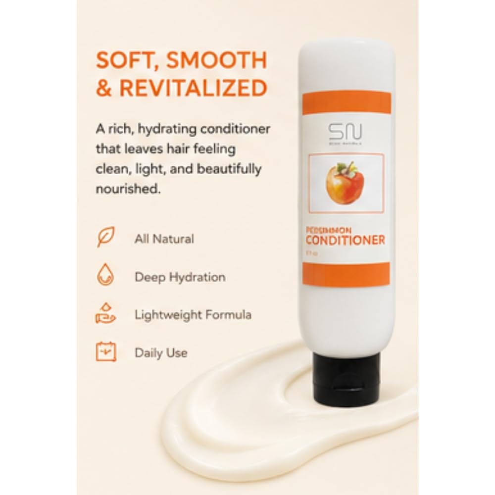 Seoul Naturals Persimmon Hair Care Set, Shampoo and Conditioner, Nourishing and Odor Control, 8oz