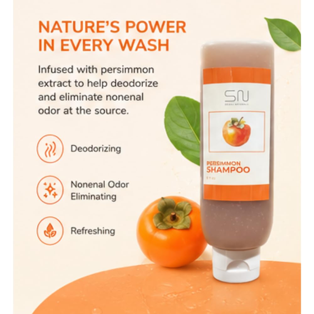 Seoul Naturals Persimmon Hair Care Set, Shampoo and Conditioner, Nourishing and Odor Control, 8oz