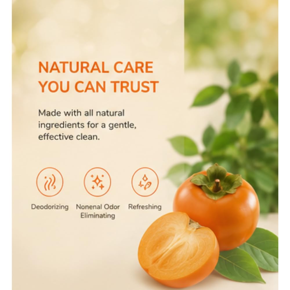 Seoul Naturals Persimmon Shampoo, Deodorizing and Nonenal Odor Eliminating, All Natural Ingredients, k beauty inspired, 8 fl oz