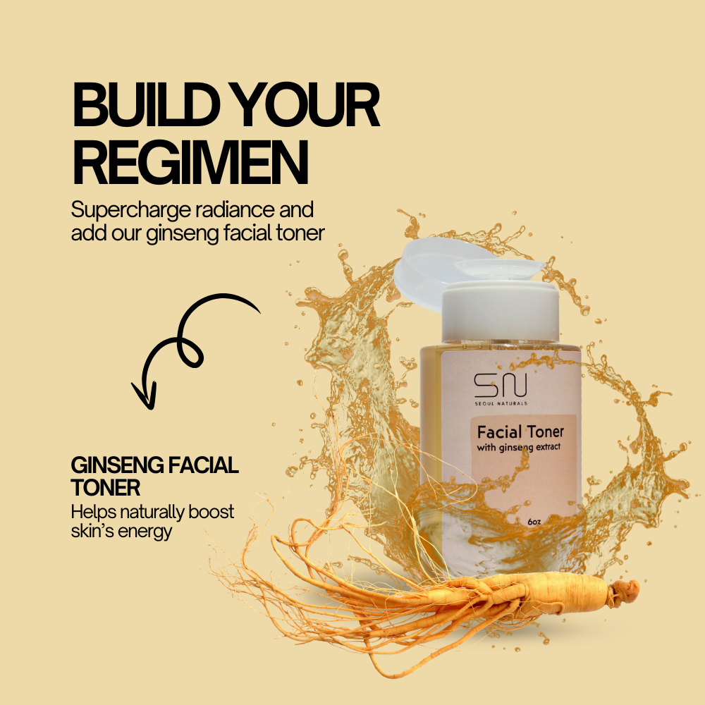 Seoul Naturals Ginseng Facial Toner with Witch Hazel, Aloe Vera, Chamomile Oil, K Beauty, 6 oz