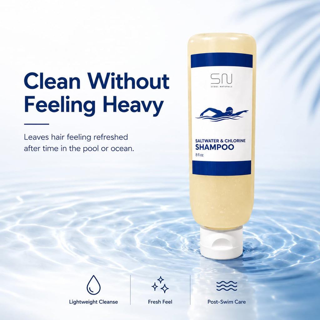Seoul Naturals Saltwater & Chlorine Shampoo, Clarifying Shampoo for Buildup Removal, 8 fl oz