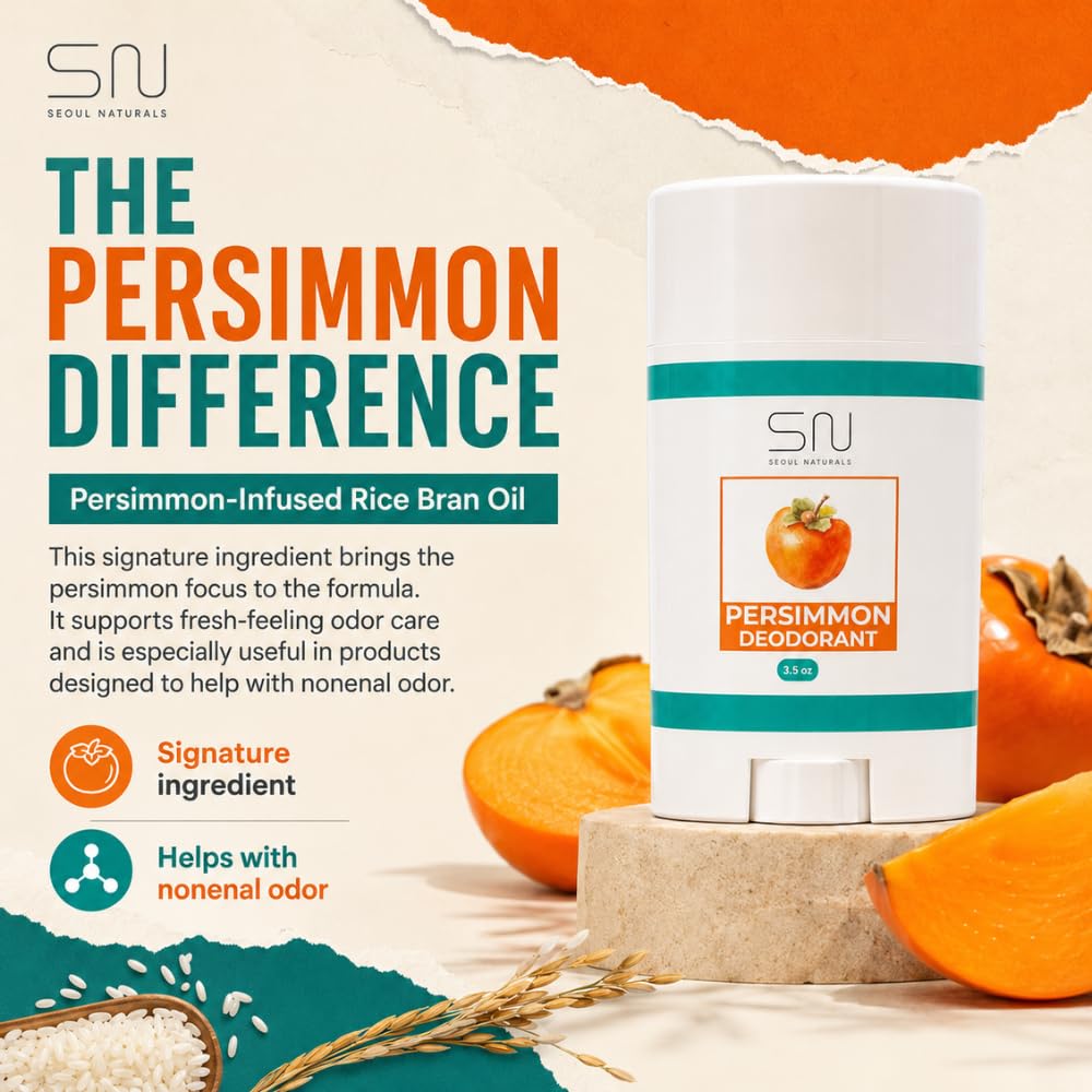 Seoul Naturals Persimmon Deodorant, k beauty, 2.65 oz