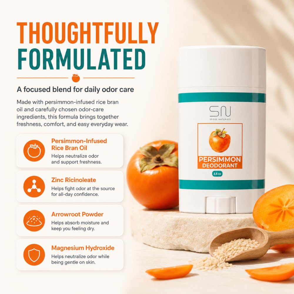 Seoul Naturals Persimmon Deodorant, k beauty, 2.65 oz